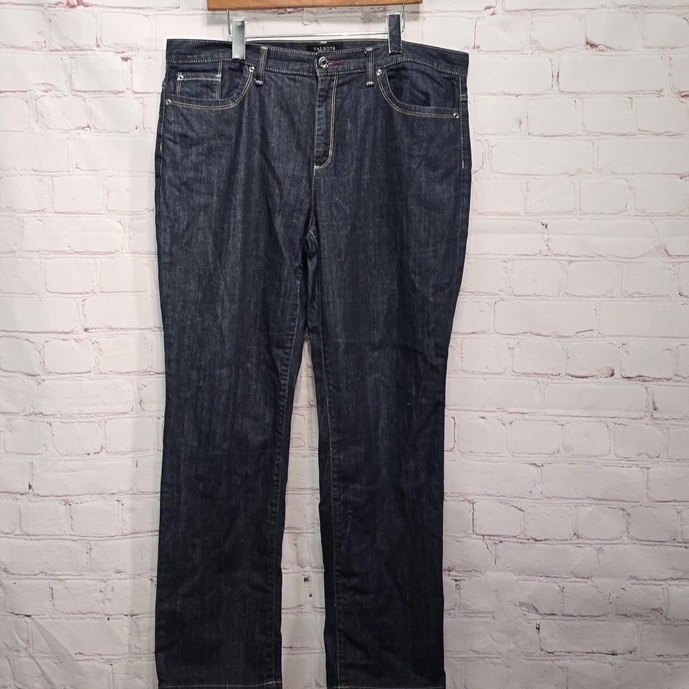 Talbots Stretch Straight Dark Wash Denim Jeans Women Size 16